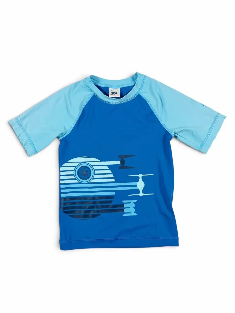 Hanna Andersson Star Wars TIE Fighter Short Sleeve Rash Guard Blue Size 5 swim